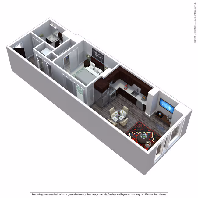 1 Bed • 1 Bath 1BSG floor plan